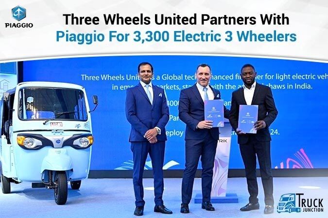Three Wheels United Partners With Piaggio For 3,300 Electric 3 Wheelers