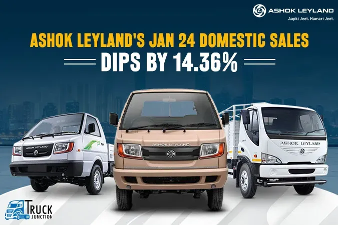 Ashok Leyland's Jan 24 Domestic Sales Dips by 14.36%