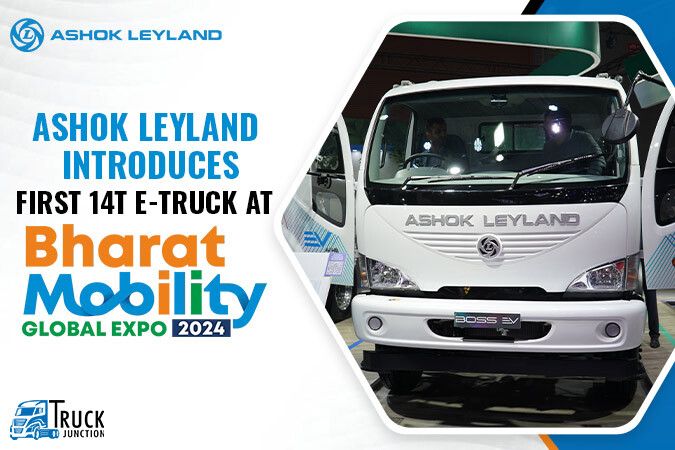 Ashok Leyland Introduces First 14T e-Truck at Bharat Mobility Global Expo 2024