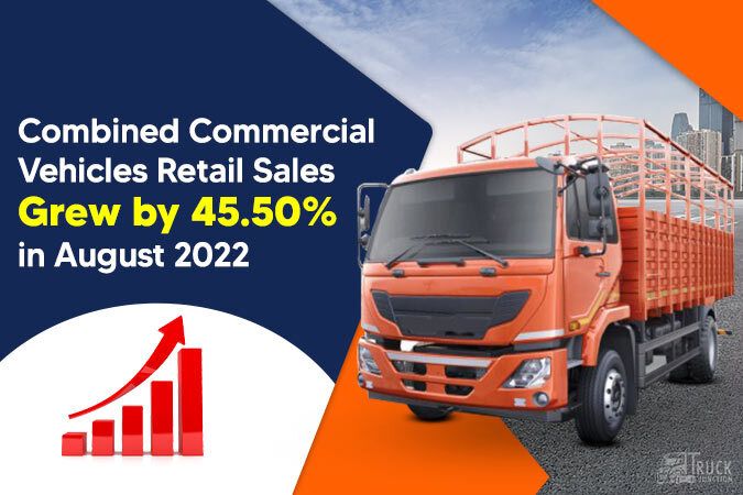 Combined Commercial Vehicles Retail Sales Grew by 45.50% in August 2022