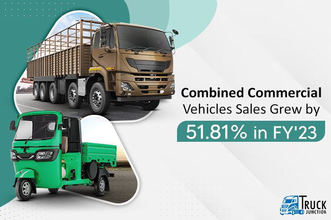 Combined Commercial Vehicle Sales Grew by 51.81% in Financial Year 2023