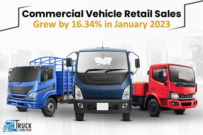 Commercial Vehicle Retail Sales Grew by 16.34% in January 2023