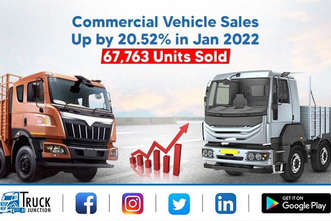 Commercial Vehicle Sales Up by 20.52% in Jan 2022 - 67,763 Units Sold