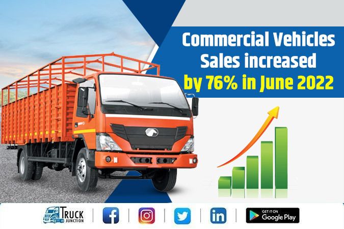 Commercial Vehicles Sales Increased by 76% in June 2022