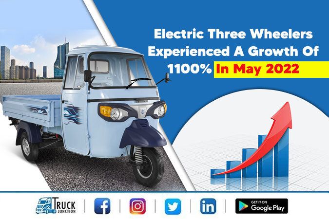 Electric Three Wheelers Experienced A Growth Of 1100% In May 2022
