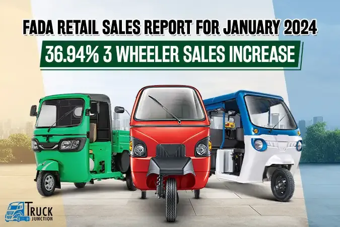 Fada Retail Sales Report for January 2024 : 36.94% 3 Wheeler Sales Increase