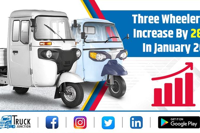 Three Wheeler Sales Increase By 28.37% In January 2022