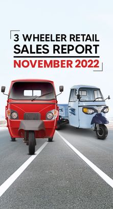 3 Wheeler Retail Sales Increased 80.33% in November 2022