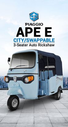 Ape E City /Swappable Auto Rickshaw Features