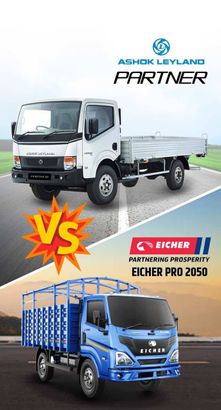 Comparison Ashok Leyland Partner 4 Tyre Vs Eicher Pro 2050